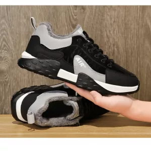 Chaussures Hommes Noires Respirantes - Baskets de Course Élégantes et Modernes