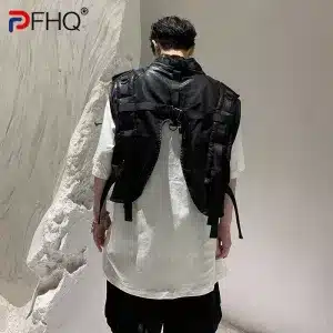 Gilet Homme Noir Sans Manches - Haut Design Minimaliste Elegant