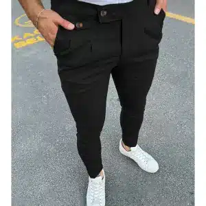 Pantalon Crayon Noir Homme Business - Style Minimaliste Elegant